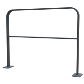 Lean-on hoop made of flat steel | 50 x 12 mm | in bent design | with cross bar | total width: 1000 mm | hot-dip galvanized and coated DB 703